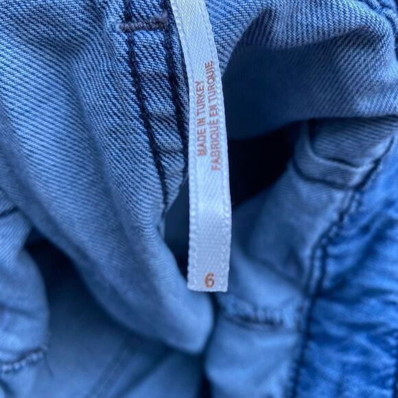 Free People Splendor in The Grass Denim Paperbag Waist Mini Skirt size 6 - Picture 5 of 11